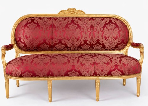 Banc baroque rouge - banc, –