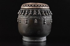 F7408: XF Japanese Copper GOURD Water bottle Lucky Items INCENSE BURNER