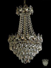 Lustre En Cristal Véritable Avec Des Points De Brûlage Cachés En Chrome Ou Or