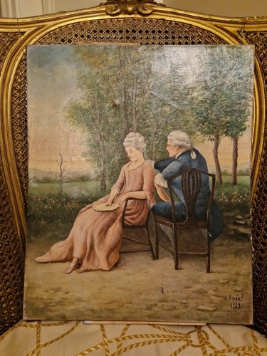 Peinture ancienne huile sur