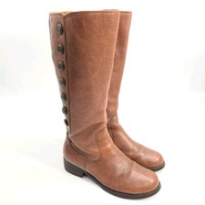 Miz Mooz Boots McKenzie Tall Brown Leather Button Zip Closure US 7.5