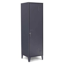 Armoire vestiaire ESTER 1 porte métal gris foncé design industriel