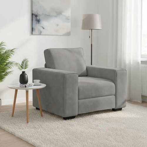 Fauteuil gris clair 100x77x82 - gris,