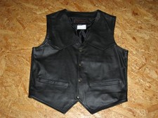 Gilet en cuir lisse noir
