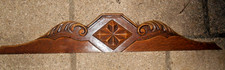 fronton bois exotique travaillé art déco ancien haut de meuble