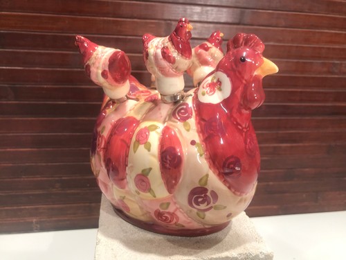 Poule décorative porte