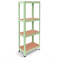 Etagère Métallique Tiny Vert 4 Etagères MDF pour Bureau, Garage