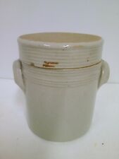  GREY MUSTARD POT ANTIQUE BABY GREY STONEWARE FOLK ART