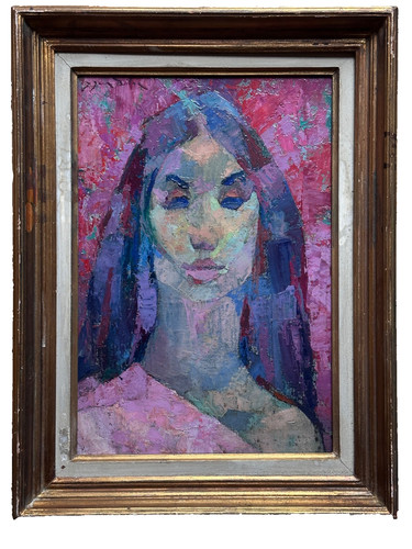 Tableau ancien portrait jeune - portrait,