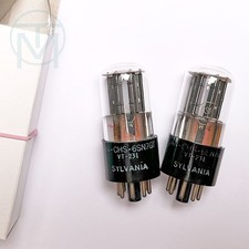 2x Sylvania JAN 6SN7GT VT-231, Black "T" Plates 2-Hole, Copper Posts, 1944, 100%