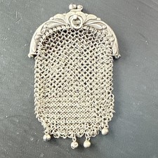Antique Art Nouveau Solid Silver Purse Coin Purse Mistletoe Decorations