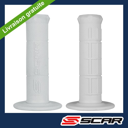 Poignee guidon blanche moto - blanche,
