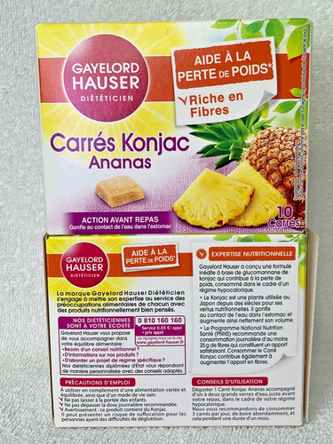 Carrés konjac ananas - carrés, coupe