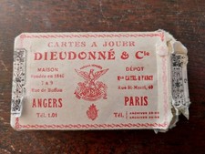 ANTIQUE POKER CARD GAME IN ITS PACKAGE DIEUDONNE & CIE ANGEL, CIRCA 1920 