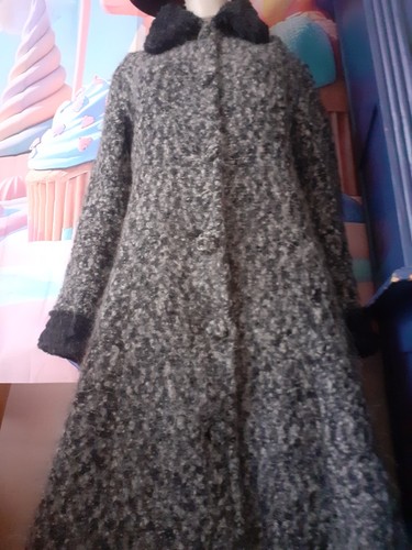 Manteau long laine gris foncé - manteau,