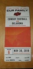 2019 OU Oklahoma Sooners vs OSU Collectible Ticket Stub