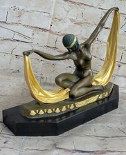 Signée Chiparus Charmant Danseuse Bronze Chair Statue Sculpture 10 " Grand