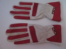 GANTS en CUIR RICHA Blanc et Rouge Taille S  NEUF