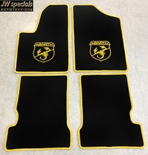 Tapis de Voiture Sol pour Fiat Seicento Et Abarth 1998-2010 Noir Jaune Velours