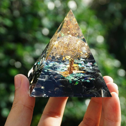 Orgonite pyramide obsidienne - pyramide,
