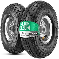 Roue gonflable 4.10/3.50-4 x2 Alésage 20mm - Pour diable, chariot et brouette...