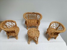 salon en osier pour poupées 