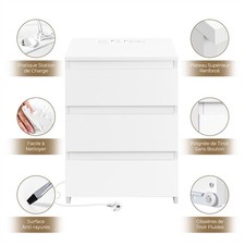 Table de Chevet 3 Tiroirs avec