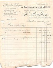 Invoice 1921 LARGE COMPASS FACTORY OF ALL KINDS H. HULLIOT IN PARIS