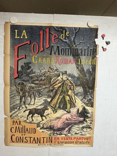 Rare affiche ancienne roman - ancienne,