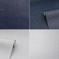 Arthouse Calico Uni Toile En Jute Texture Papier Peint - Marine Et Gris