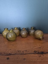 6 Anciens Vases Soliflores En Verre Jaunies Déco Rétro Vintage