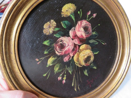 Ancienne peinture bouquet - ancienne,