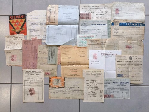 Lot factures timbres fiscaux - ,