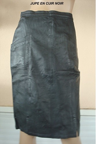 Jupe cuir agneau plonge - d,