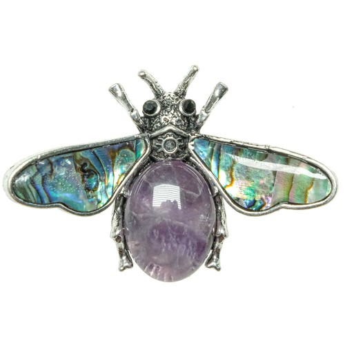 Broche abeille avec améthyste
