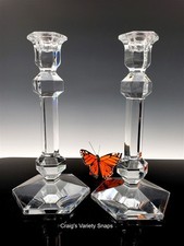 Val Saint Lambert Galatee Crystal Candle Holders Set - MSRP €320.00