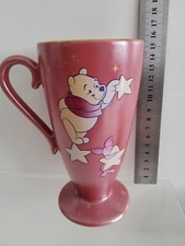 Disney Store Winnie The Pooh & Piglet Star Tall Latte Cup Mug Pink Lustre 