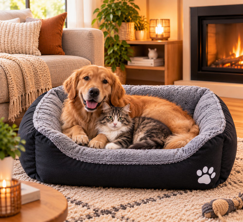 Panier chien chat doux lavable - chat,