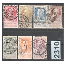 2310 BELGIUM 1905 LOT 7 STAMPS obliterated N° 74 to 80