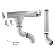 ZAMBELLI set de gouttières en zinc 250, abri de jardin, 1 côté toit