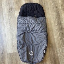 Bugaboo Universal Footmuff Grey & Black Fleeced Lined Stroller Full Zipper