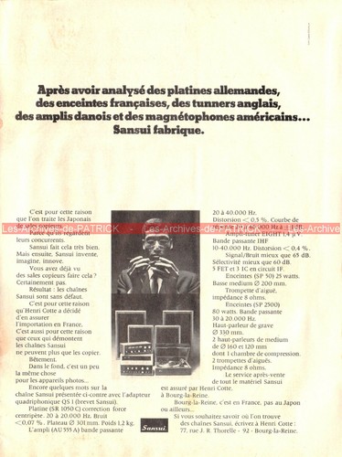 Publicité sansui 555 sr - publicité,