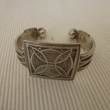 Ancien Bracelet Ethnique Berbère Touareg Argent Massif XIXème 61 gr