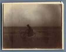 France, Lady Bike Vintage Silver Print. Vintage France Silver Print d&