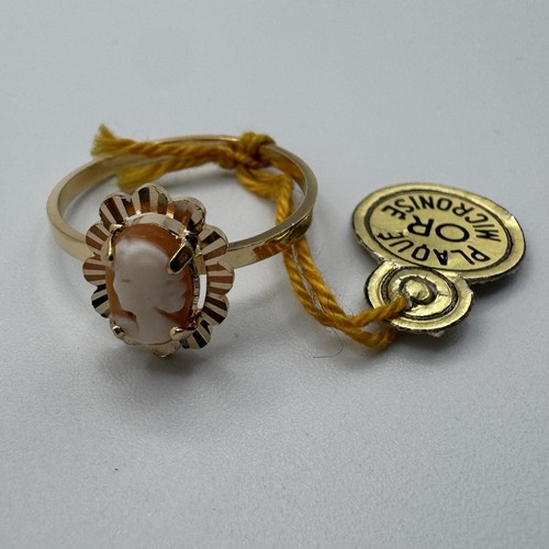 Bague plaqué et camée - en, or