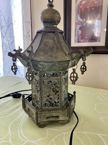 Lampe ancienne bronze - lampe,