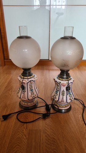 Paire jolies lampes à - paire, de