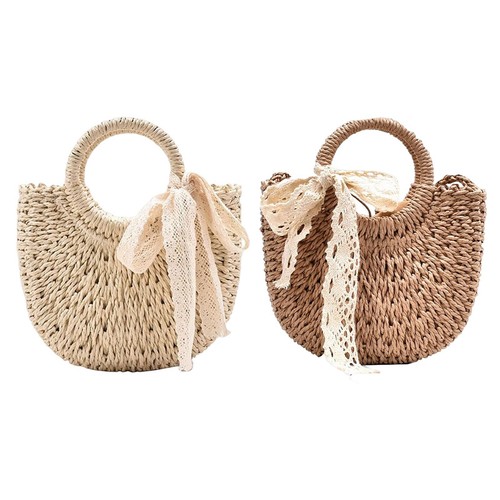 Sac main paille tissé - main,