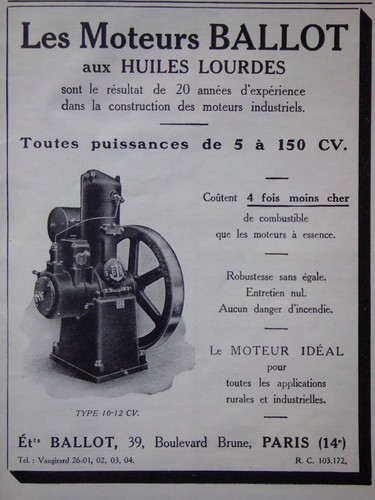 Publicité les moteurs ballot - les,