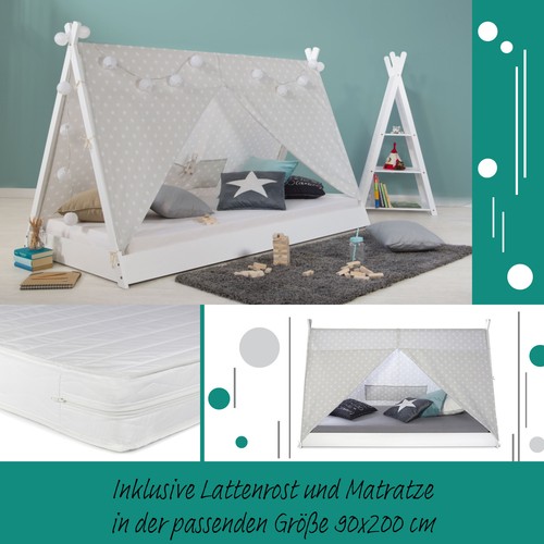 Lit enfant tipi matelas 90x200 - lit,